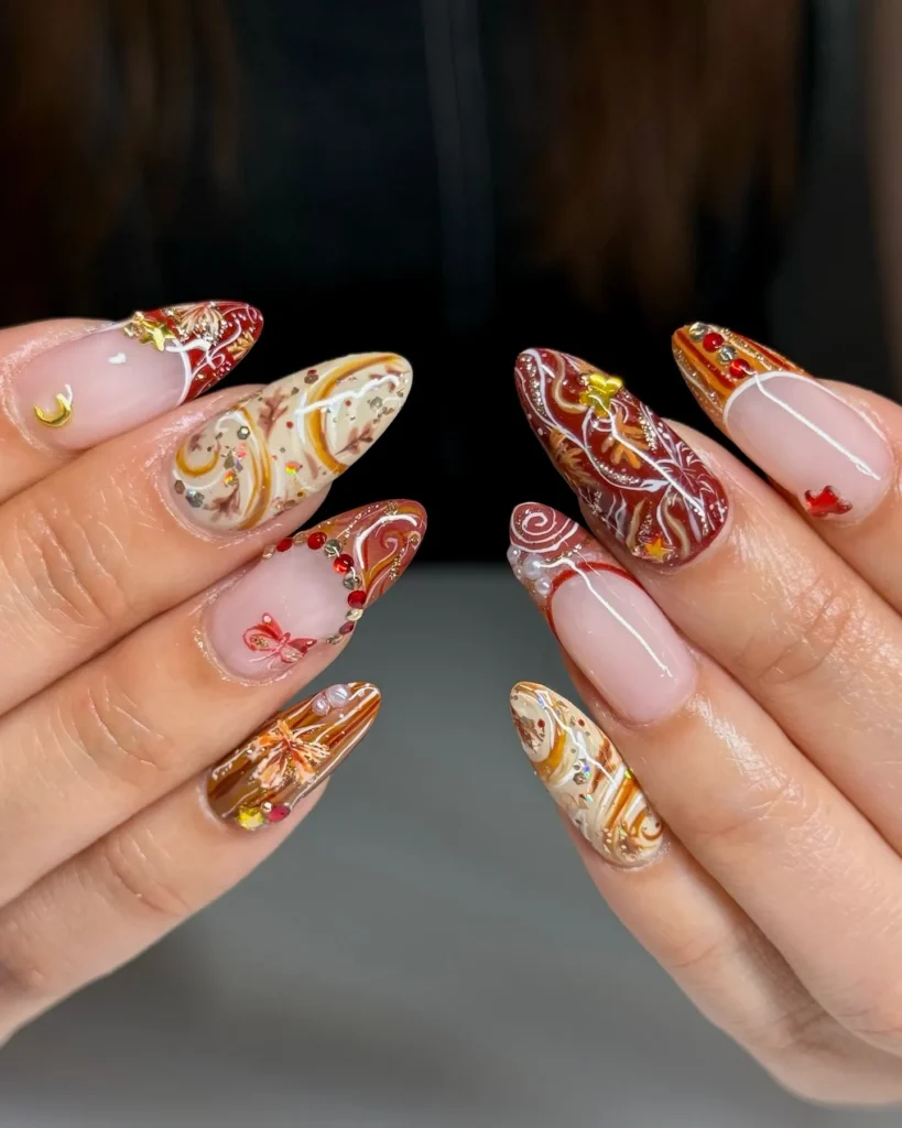 Pumpkin Spice Nail Art
